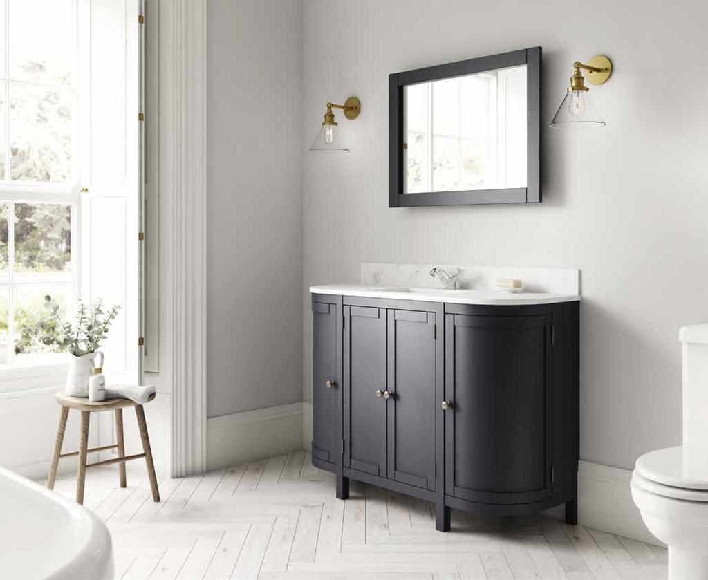 FEATURES Preassembled units 18mm carcasses and doors for durability Shaker style doors Tongue & groove effect sides Ceramic basin with one to three tap holes A stylish matt painted effect finish that