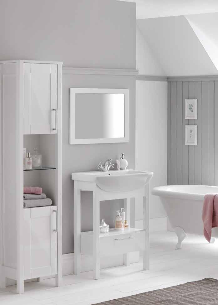 RELAXED SERENE SPACE Combined with a contemporary ceramic basin and shaker doors this stylish design produces a traditional but