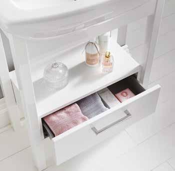 650 Open Washstand and Basin in White Gloss 445.00,