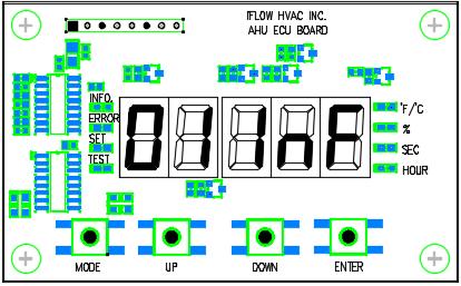 How to access and configure the iflow intelligent control board The control has 4 modes: 1. Information, 2. Error codes, 3. Parameters and 4. Test mode.