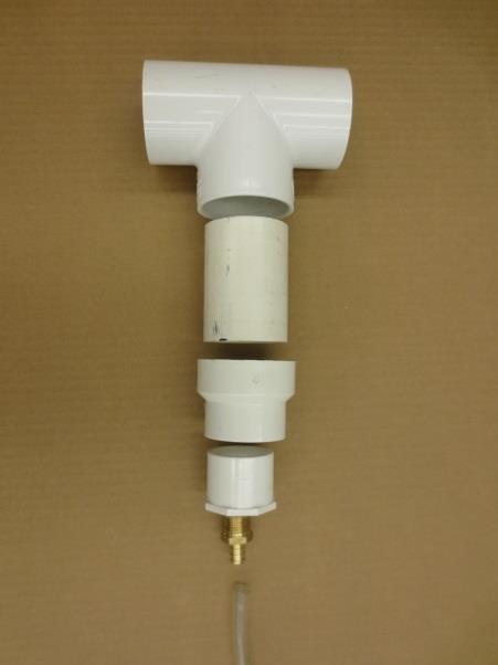 Supplies list for field constructed combustion air pipe drain (option 2, Figure 11): 1. (1) 2 X 2 X 2 PVC Schedule 40 Tee 4. (1) ½ NPT X 1½ PVC Bushing 2.