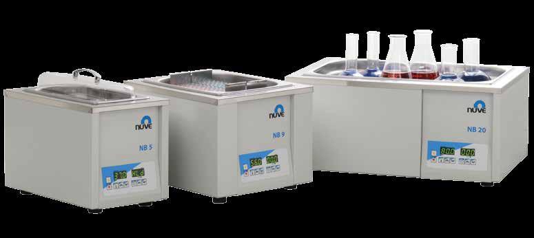 NB SERIES Unstirred Water Baths Designed for many general and special applications in microbiology, research and industrial laboratories Excellent temperature control of liquid for uniform and stable
