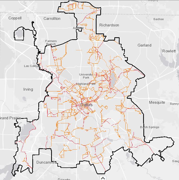 Layer 1: Identify areas of Dallas to Fill in Trail Gaps