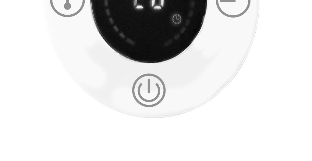 CONTROL TOUCH PANEL MODE button Touch this button to regulate the heating mode: - Eco (750W) - Comfort (1500W) TEMPERATURE button Internal temperature is displayed every time the appliance is started