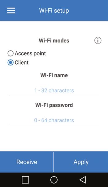 In this mode, up to 8 mobile devices can be connected to the fan to control it. Select the desired security level for the Access point mode: Open open Wi-Fi network without a password.