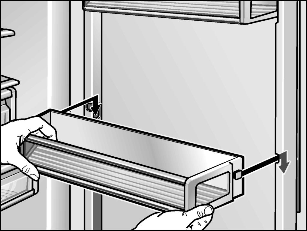 Door storage compartment Glass compartments The height of the glass