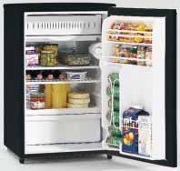 capacity 2 cabinet shelves 2-1/2 door shelves Vegetable/fruit pan Available in Black only