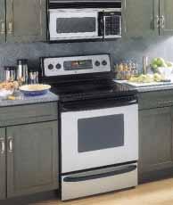 Patterned glass-ceramic cooktop Storage drawer QuickSet V oven controls (see page 79) Electronic digital clock and oven controls Four leveling legs Note: bold = feature upgrade from previous model