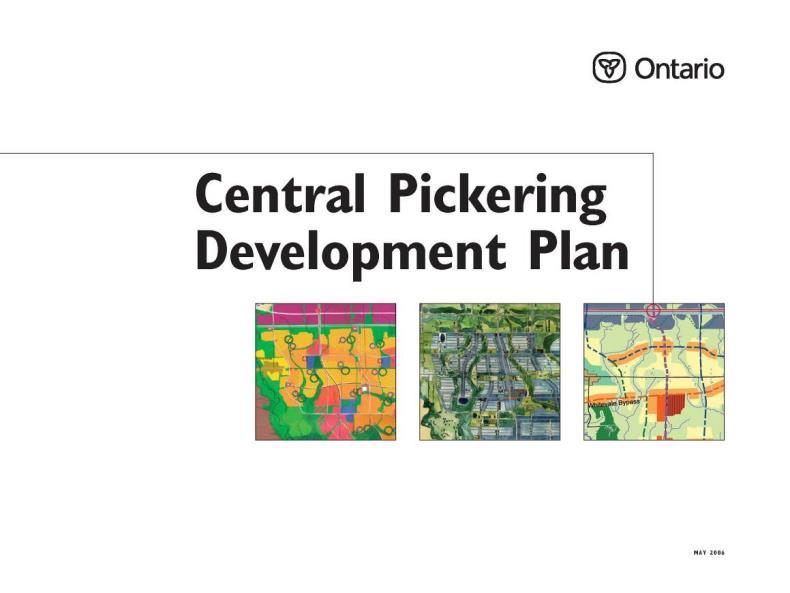Central Pickering Development Plan (Seaton) Collaborative Plan; Protect and enhance a robust Natural Heritage System; 53% of land in Natural Heritage System; Environmental