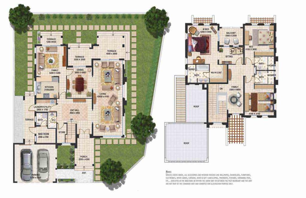 ف لل نسيم/ ٣ غرف نوم / فئة أ Naseem Villas / 3 Bedrooms / Type A Average built up area 4,260 Sq. Ft.