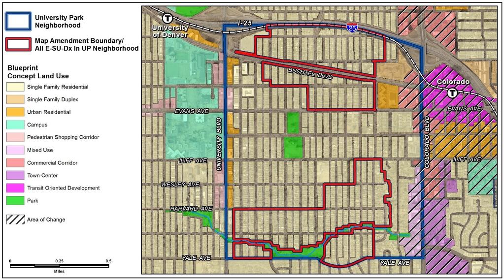 Page Future Land Use Blueprint Denver describes Single Family Residential areas as those with densities fewer than 0 units per acre, often less than six units per acre neighborhood-wide, and an