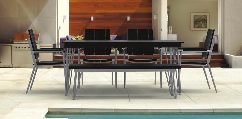 NEW FOR 2019 HIP Dining Tables The HIP collection brings Mid-Century Modern to outdoor living.
