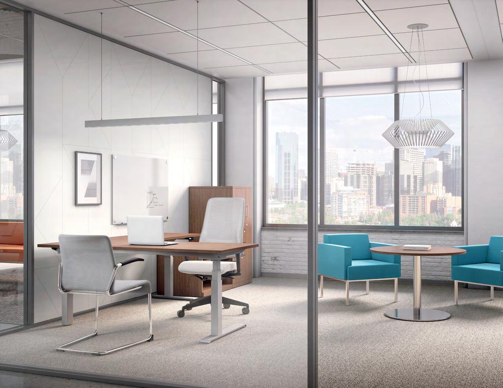 Fits to task Increase comfort and improve productivity. Quickly and quietly change table positions to energize meetings and keep participants active and engaged.