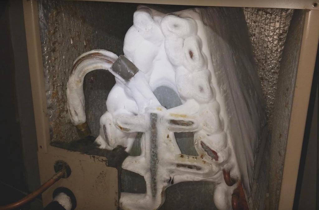 FROZEN EVAPORATOR COILS INSIDE AIR HANDLING UNIT What you described is exactly what happened It is amazing