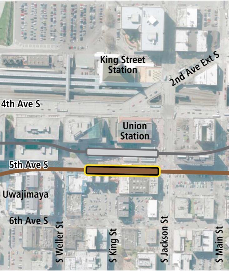 Chinatown/ID Station 5 th Ave N Transit Integration and Non-motorized Access Potential station entry on east side of 5 th could tie into King Street corridor and Chinatown/ID Longer walk to King