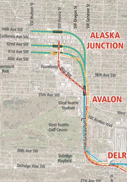 Key Differentiators Elevated Alaska/41st Elevated 41 st South of Alaska Tunnel 41 st /Alaska Tunnel 42 nd /Alaska Tunnel 44 th /Alaska Station location (Alaska Junction) Farther away from bus routes