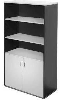 1800h Melamine Cupboard, 25mm top and base, 18mm shelves, double doors, available in Seal Grey,