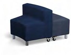 Upholstered Mobile Lounges, 30 Degree Segments Upholstered in Warwick