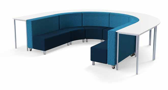 SPECTATOR BENCH COLLECTION SOFT FURNISHINGS SPECTATOR BENCH COLLECTION SPECTATOR BENCH COLLECTION 4x Curved Segments & 2x Straight 1200w Segments, High Back, with outer 900h Wrap around Benches, 4x