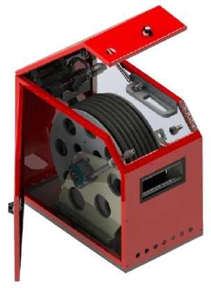 TM 5 Hose Reel The bespoke engineered hose reel unit is designed to operate with the MistMax system, and designed to be affixed to the MistMax Pro unit, but can be separated and affixed in an