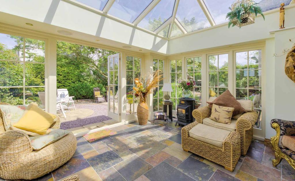 The orangery is a modern and stunning extension.
