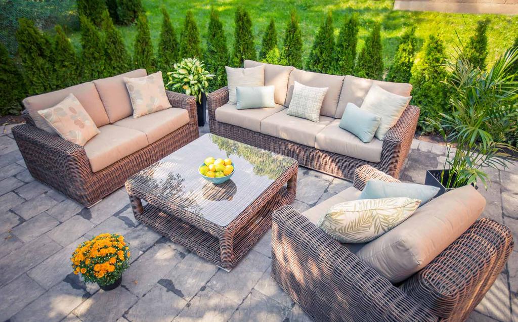 Cedar Loveseat Cedar Sofa Cedar Conversational Inspired by the relaxed style of the Mediterranean, this lowprofile Cedar collection features refined weave, track arms, and comfortable seat slope.