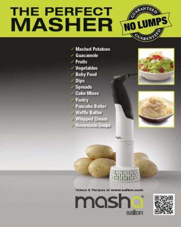 THE PERFECT VEGETABLE MASHER PM1324 Perfect mashed potatoes in seconds Ideal for preparing smooth
