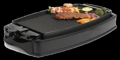 REVERSIBLE HEALTH GRILL / GRIDDLE HG1060 Multi-purpose appliance for breakfast, lunch or dinner Patented grill / griddle design with safety
