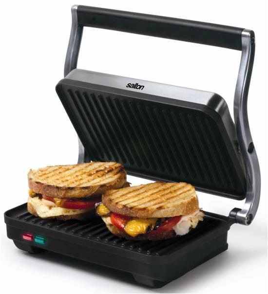 STAINLESS STEEL PANINI GRILL SG1263 Grills panini and other types of bread, including