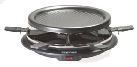 PARTY GRILL & RACLETTE 6 PERSON TPG315 Perfect for entertaining with main meals or desserts Cook Swiss-style