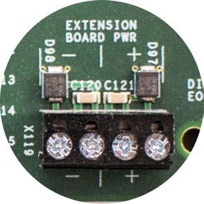 Section 5: Main Back Board (S722) Extension Board Power Terminals This figure illustrates Extension Board Power Terminals of the Main Back Board. These terminals are non-power limited.