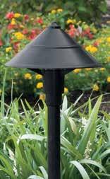 P5245-31 P5298-31 PATH LIGHT P5298-31 Black* Die cast aluminum construction. Includes stake and deck mount, 4' cable and connector. 5-1/8" dia., 17-1/3" ht. One 1.5w LED module included. (221.5mm) 8.
