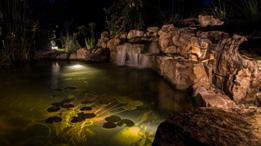 waterfall features at night. 2.