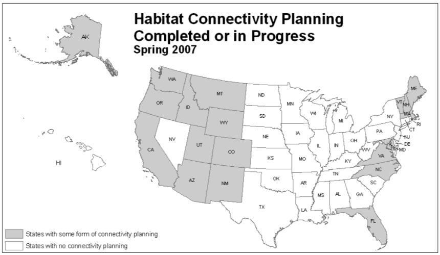 Habitat Connectivity Planning Other States Western Governor s Association: call for Western states to identify key wildlife migration