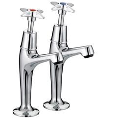 The 13mm basin taps are manufactured from chromium plated brass and conform to BS5412 standard, kitemarked and tested to 200,000