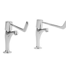 22 23 LEVER OPERATED PILLAR TAPS For connecting to hot and cold water.