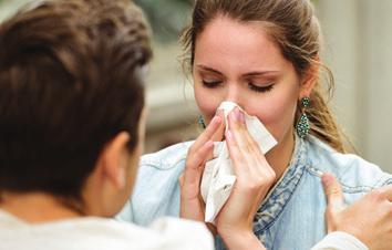Allergies and asthma Trouble breathing is a common symptom of allergies and the main struggle of those with asthma.
