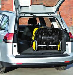 For this reason the For increased mobility the upright cleaner is easily loaded or unload- station wagon or SUV.