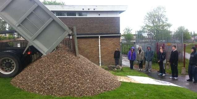 shifting over twenty Tons of Gravel to finish-off