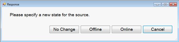 A dialog box displays with the choices listed. After a selection is made the dialog box closes and the selection is sent to the server.