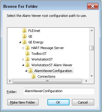 6. Set the Alarm Configuration Root Path to a directory that contains all Filters, Views, and Sound Files in one location. It is recommended that the root directory be named AlarmViewerConfiguration.