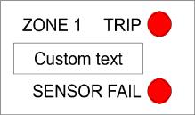 HEALTHY Custom text Custom text ZONE 3 Custom text ZONE 4 Custom text /TEST Operation OPERATION INDICATOR Two (2) LED s are provided for each tripping zone to provide the following status