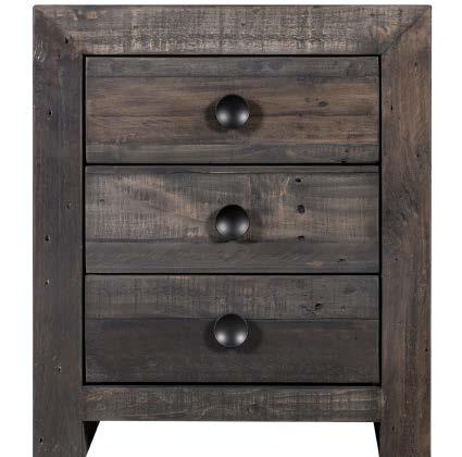 With three soft-close drawers, this nightstand offers great storage and style. MATERIALS SOLID RECYCLED PINE DIMENSIONS 21.