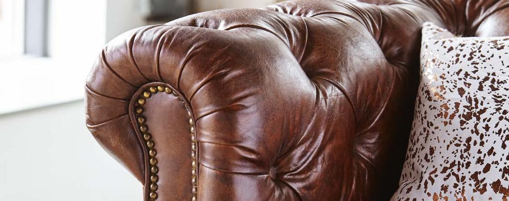 sophistication to your space through the chestnut brown in its top-grain leather.