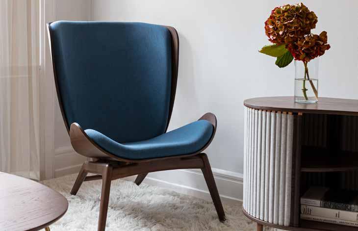 The Reader wing chair The Reader dark oak silver grey Shell yourself from the outside and dive in The Reader wing chair has been designed as a place for letting your body sink into and relax.