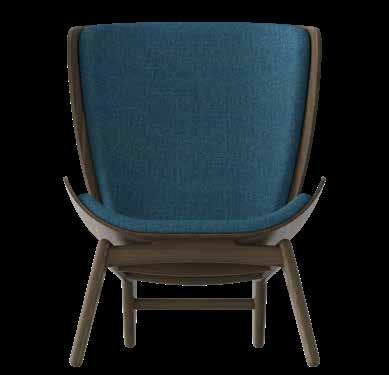The Reader wing chair Wood Upholstery Oak Dark Oak Petrol Blue 5510/5709 Silver