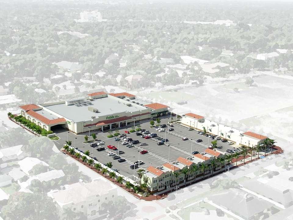 Fort Myers River District Overall Layout Publix Grocery Store Building & Parking Solutions Covered, Enclosed Loading Docks Covered, Enclosed Service Area Enhanced Back Façade