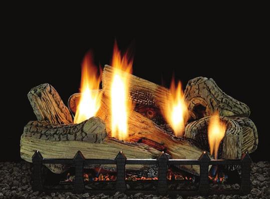 Harmony Burners and Logs Refractory Wildwood Log Set (LX-24WR) on Vent-Free Harmony Burner with Expanded Ember Bed (VFXI-24) Ceramic Fiber Canyon Log Set (LX-24CF) on Vent-Free Harmony Burner