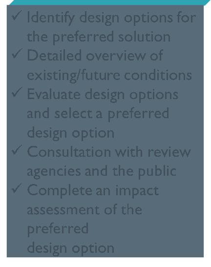select a preferred design option Consultation with review agencies and the