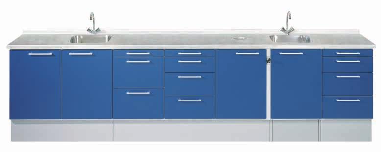 in practice laboratories and confined spaces. Height of the cabinet with base: 83 or 91 cm.